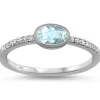Amethyst, Aquamarine, Pink Tourmaline or Topaz and Diamond 14K White Gold Ring, Chic, Modern, Minimalist