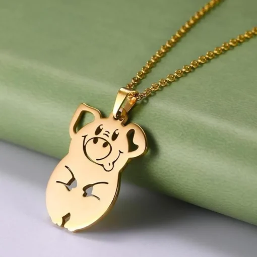 Animal Necklaces Stainless Steel- Pig, Koala, Doggy, Cat, Owl Gold or Silver Tone