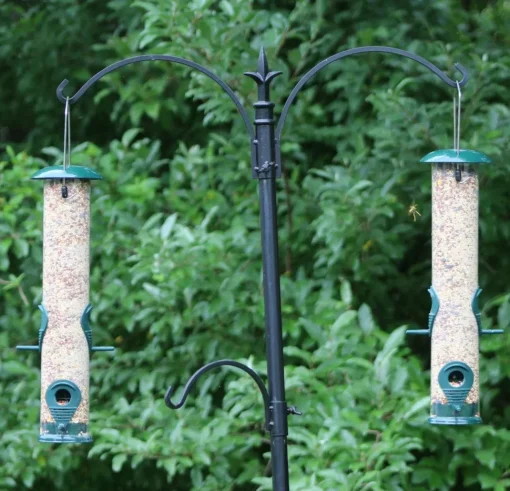 Ashman Sturdy Tube Bird Feeders-Set of 2, Green, Red or Yellow
