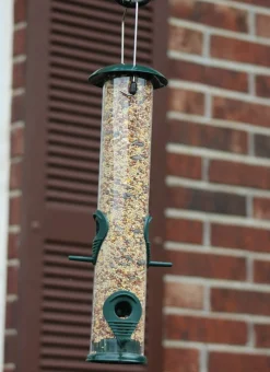 Ashman Sturdy Tube Bird Feeders-Set of 2, Green, Red or Yellow