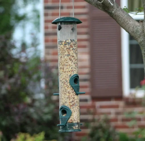 Ashman Sturdy Tube Bird Feeders-Set of 2, Green, Red or Yellow