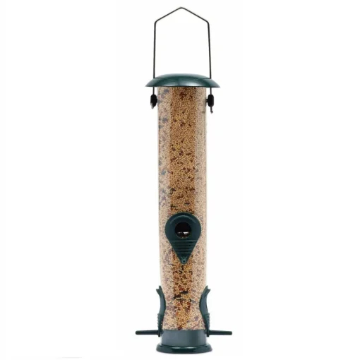 Ashman Sturdy Tube Bird Feeders-Set of 2, Green, Red or Yellow