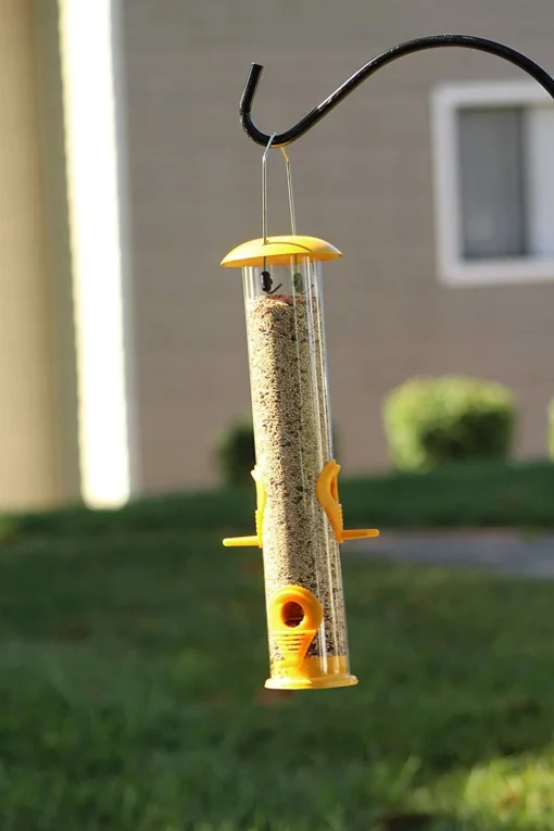 Ashman Sturdy Tube Bird Feeders-Set of 2, Green, Red or Yellow