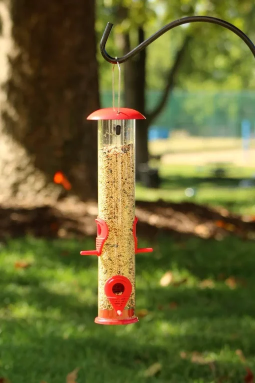 Ashman Sturdy Tube Bird Feeders-Set of 2, Green, Red or Yellow