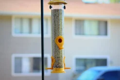Ashman Sturdy Tube Bird Feeders-Set of 2, Green, Red or Yellow