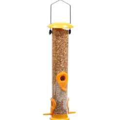 Ashman Sturdy Tube Bird Feeders-Set of 2, Green, Red or Yellow