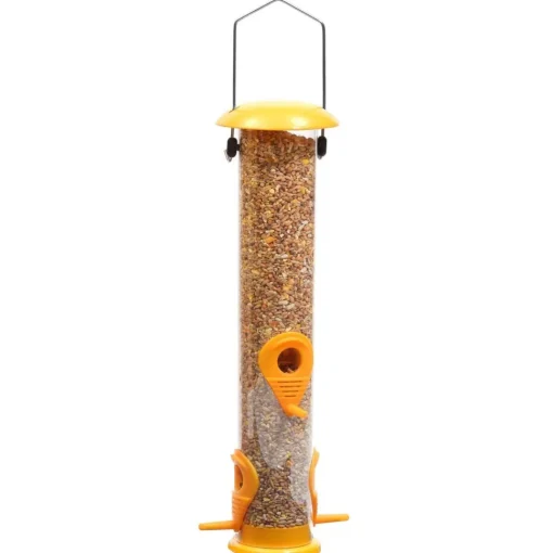 Ashman Sturdy Tube Bird Feeders-Set of 2, Green, Red or Yellow