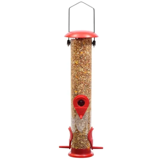 Ashman Sturdy Tube Bird Feeders-Set of 2, Green, Red or Yellow