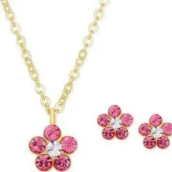 Ballerina Girl's Sterling Silver Earring & Necklace Set