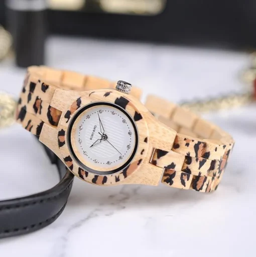 Bamboo/Wooden Jaguar/Leopard Watch for Ladies! Jaguars Fans LOOK!