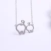 Best Friends Piggies, Pair of Pig Butts Necklace! Yellow, Rose or White Gold Plated