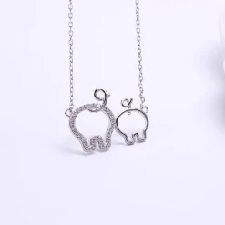 Best Friends Piggies, Pair of Pig Butts Necklace! Yellow, Rose or White Gold Plated