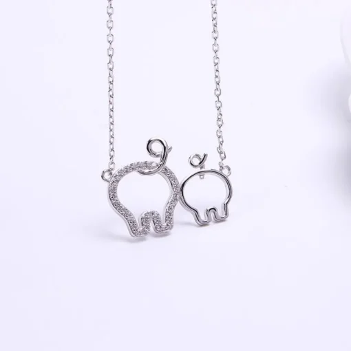 Best Friends Piggies, Pair of Pig Butts Necklace! Yellow, Rose or White Gold Plated