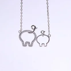 Best Friends Piggies, Pair of Pig Butts Necklace! Yellow, Rose or White Gold Plated