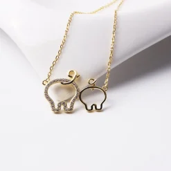 Best Friends Piggies, Pair of Pig Butts Necklace! Yellow, Rose or White Gold Plated