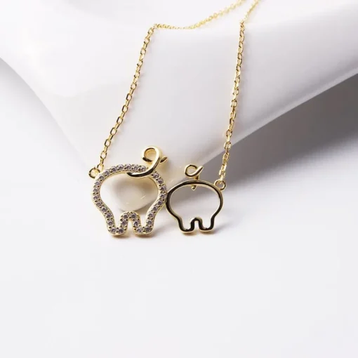 Best Friends Piggies, Pair of Pig Butts Necklace! Yellow, Rose or White Gold Plated