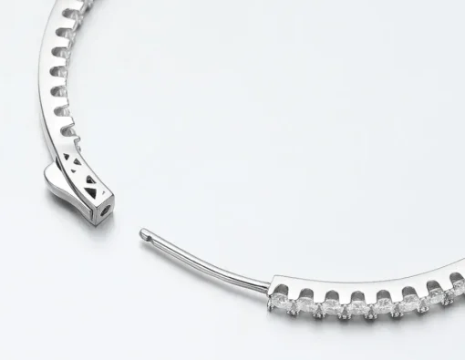 Big Moissanite Hoop Earrings, 60mm of Dazzling Beauty in 925 Sterling Silver