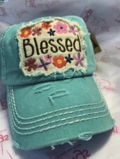 Blessed Distressed Floral Hat*