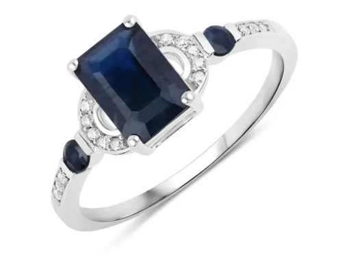 Blue Sapphire and Diamond Ring in 14K Gold