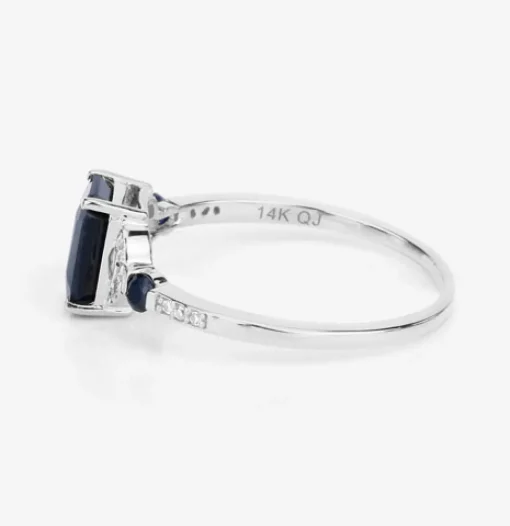 Blue Sapphire and Diamond Ring in 14K Gold
