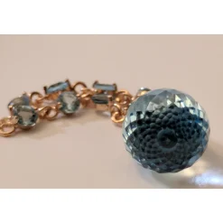 Blue Topaz Briolette with Topaz Accents in 14K Rose Gold 11.3ctw
