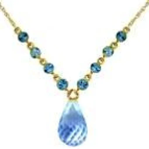 Blue Topaz Briolette with Topaz Accents in 14K Rose Gold 11.3ctw