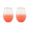 Blush Stemless Wine Glasses