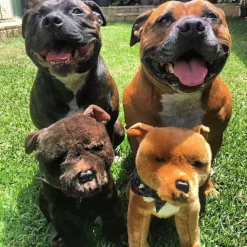 Brindle Staffordshire Bull Terrier Handmade Realistic Eco Friendly 32cm/12.6"
