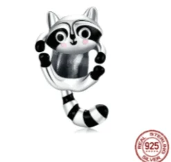 Bunny, Chipmunk, Raccoon & Owl Charms for Pandora Style Bracelets Sterling Silver
