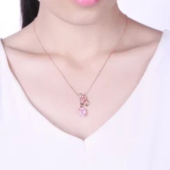 Butterfly Jewelry Sets Rose Quartz in Sterling SIlver, Rose Gold Plated Pink Beautiful