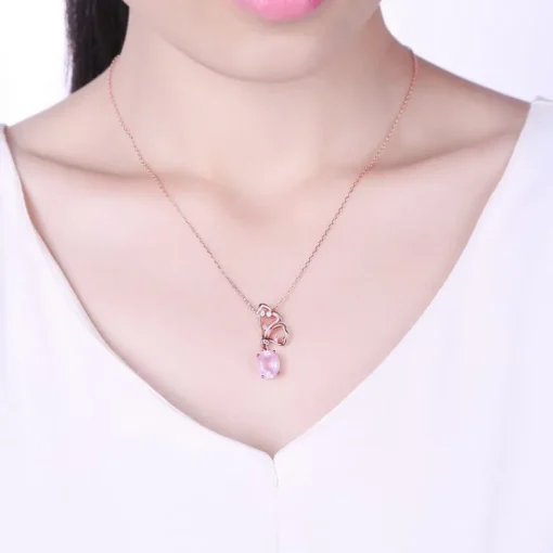 Butterfly Jewelry Sets Rose Quartz in Sterling SIlver, Rose Gold Plated Pink Beautiful