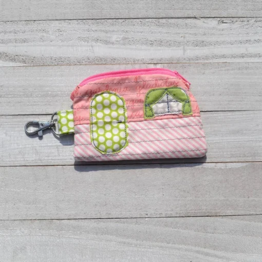 Camper Coin Purse - Handmade Repurposed Fabric - One of Kind