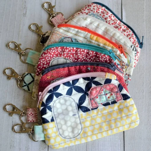 Camper Coin Purse - Handmade Repurposed Fabric - One of Kind
