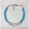 Caribbean Blue or Pink Chalcedony and Herkimer Diamond Bracelets-HANDMADE with love! 925 Silver Clasp