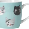 Cat Faces Blue Mug