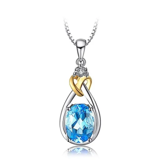 Celtic Love Knot Jewelry SET-Diamonds & REAL Gemstones in Sterling Silver