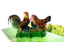 Chicken Family 3D Pop Up Greeting Card-So cute for chicken lovers!