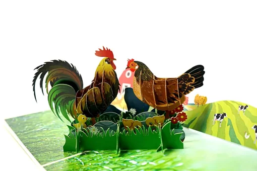Chicken Family 3D Pop Up Greeting Card-So cute for chicken lovers!