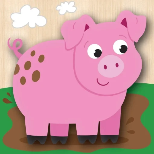 Chunky Wood Puzzles - Kids 4 Pack-Farm, Dinosaur & Garden Bugs
