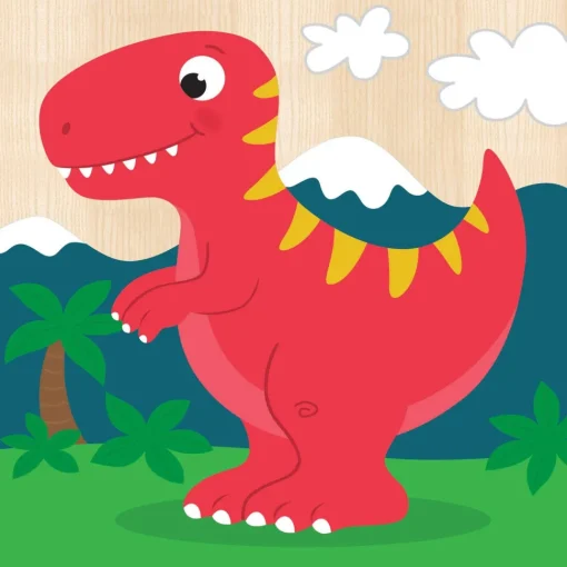 Chunky Wood Puzzles - Kids 4 Pack-Farm, Dinosaur & Garden Bugs