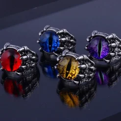 Colorful Eye in Bony Claws Ring- 4 Colors! Very Cool!
