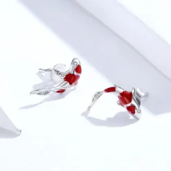 Colorful Koi Earrings & Charm-Beautiful Sterling Silver Fish Earrings!!