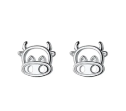 Cow Earrings Sterling SIlver Studs*