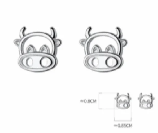 Cow Earrings Sterling SIlver Studs*