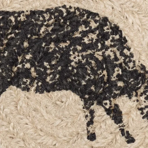 Cow or Pig Jute Country Coaster Sets of 6-Sawyer Mill
