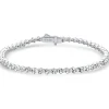 3.12ct G SI 14K White Gold Diamond Tennis Bracelet 7" Long