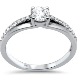 .64ct G SI 14K White Gold Round Diamond Engagement Ring Size 6.5