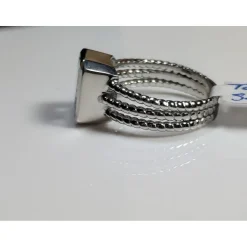 5ct Topaz or Amethyst Ring Three Rope Look Bands