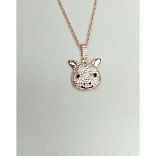 CZ Pig Pendant Sterling Silver or LRG Stainless Steel for Men