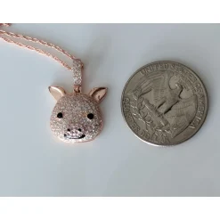 CZ Pig Pendant Sterling Silver or LRG Stainless Steel for Men